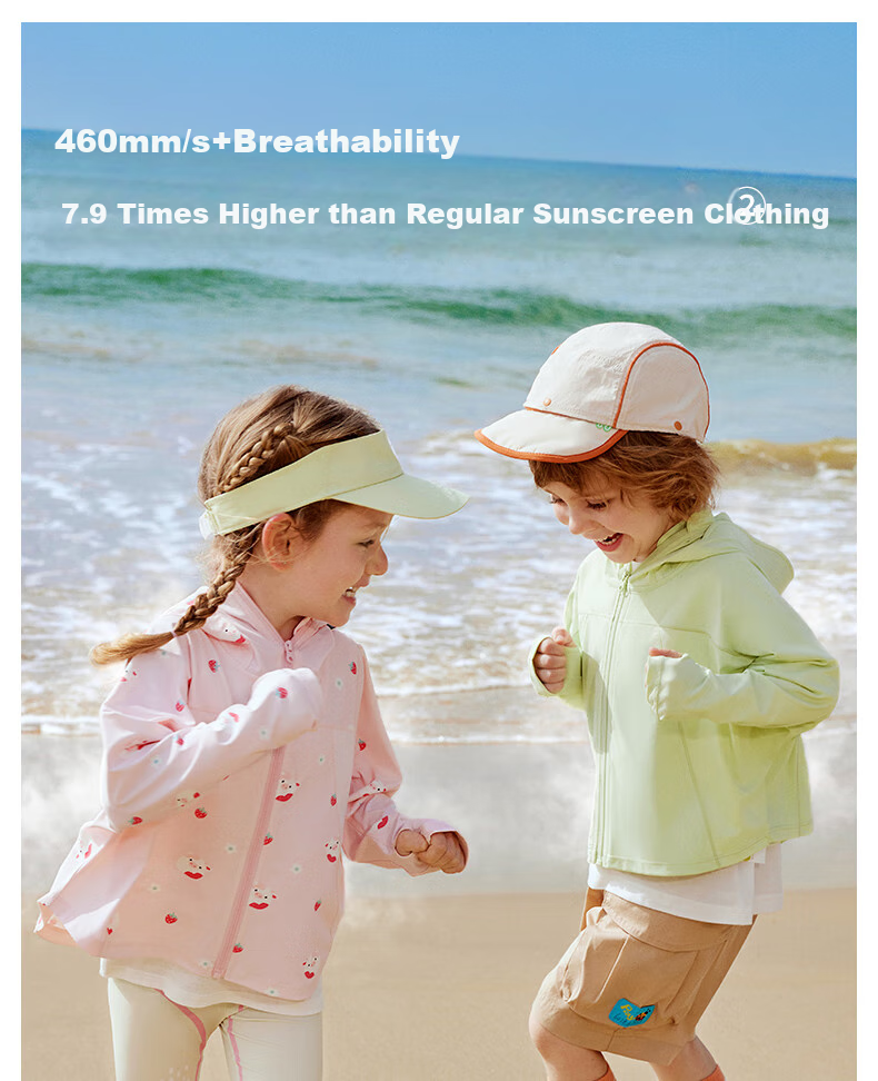 Beitaisi Children's Sun Protection Clothing, Summer Mesh Ice Silk Cool-Feeling, Boys And Girls UV Protection Garment, Breathable New Style Baby Jacket 3