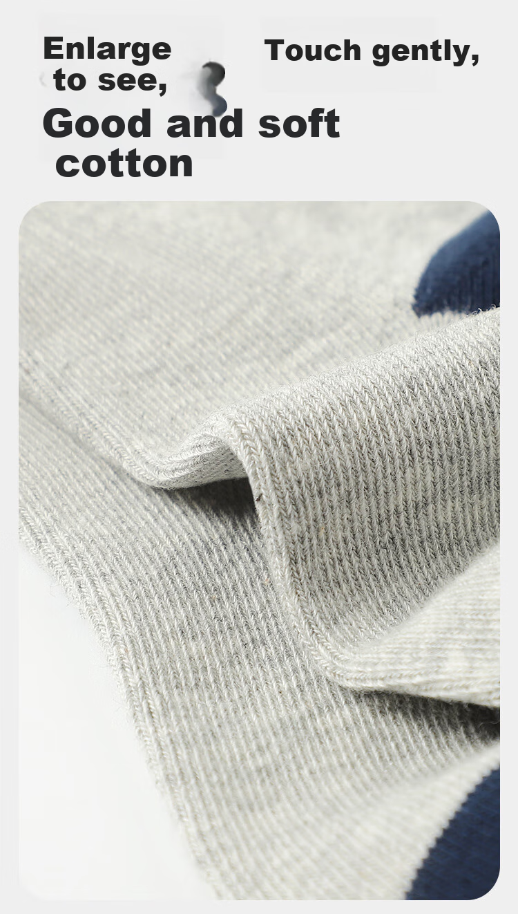 Bingxuemumian Children's Socks, Boys' Mid-Calf Cotton Socks for Spring And Autumn, Winter Socks, 6 Pairs for Older Boys, Preppy Style Seamless Trendy Short Socks 6