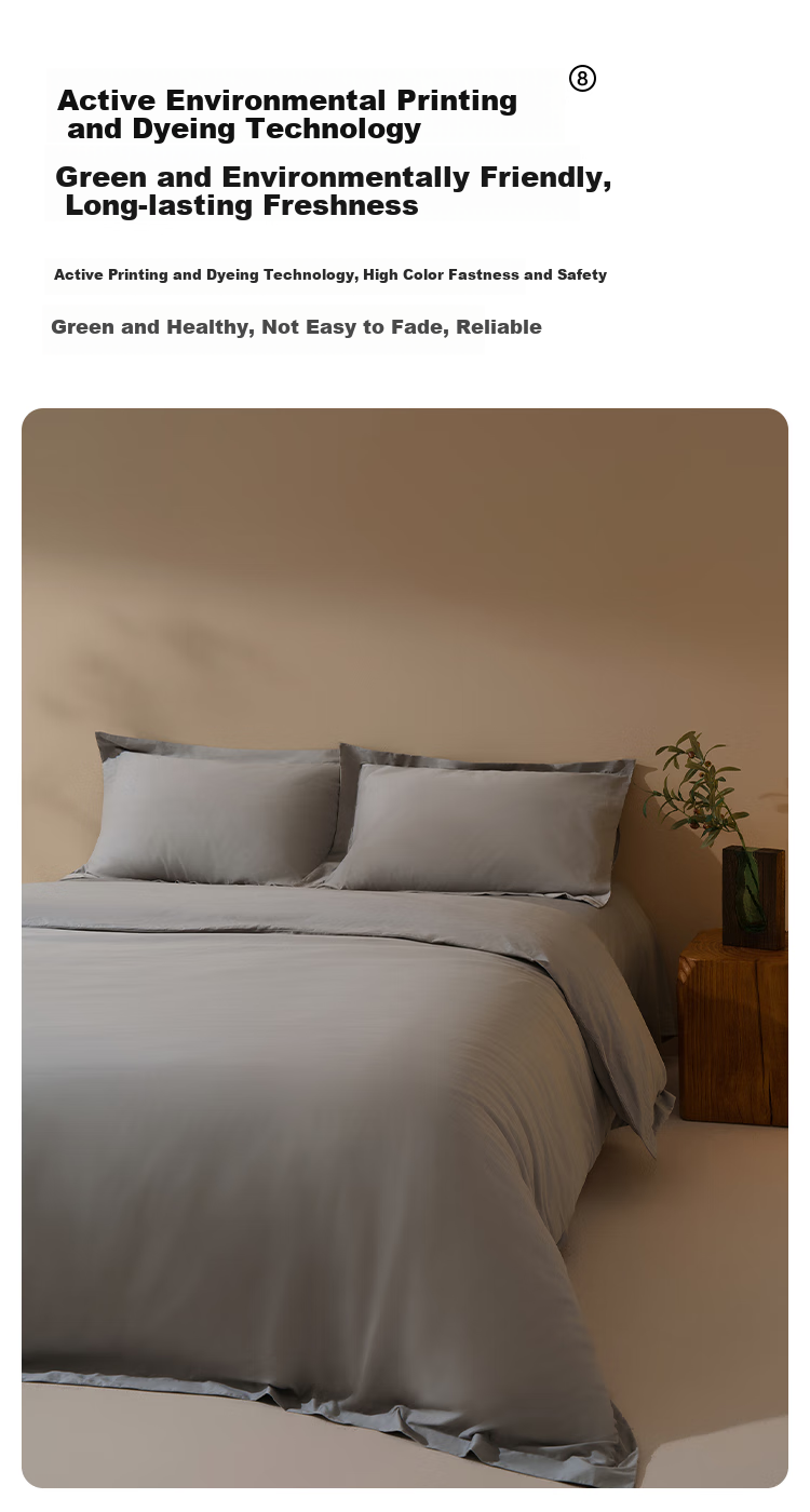 JD Original Italian Ceramic-Grind Four-Piece Bedding Set, 100-Count Long-Staple Cotton, Thick Brushed Fabric, Class A Pure Cotton, Winter Warmth, Bed Sheet Duvet Cover Pillowcases, Double Size 1.8m Dark Earth Gray 11