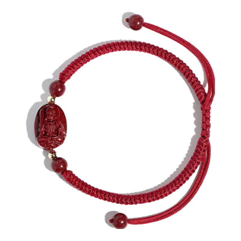 Shichuanbaishi Cinnabar Bracelet, 2026 Year of The Horse Zodiac Year, Red String Bracelet for Good Luck, Mingwang Zodiac Buddha Amulet, Available in Men's And Women's Styles