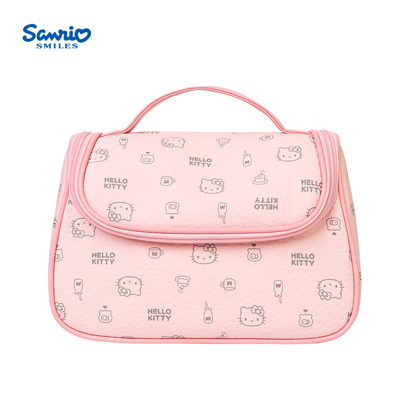SANRIO Hello Kitty Large Capacity Cosmetic Bag Portable Travel Toiletry Bag Waterproof Authentic