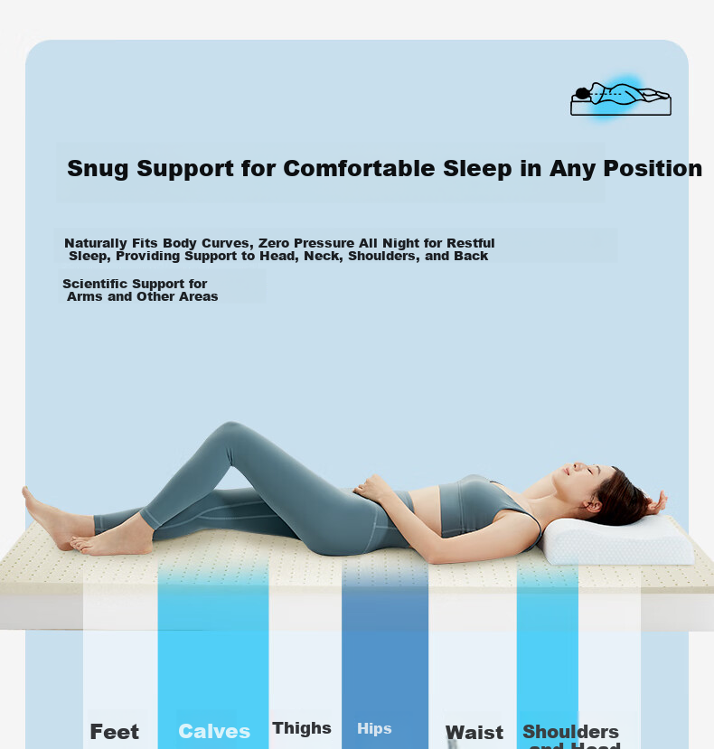 Baopo Student Dormitory Mattress, 90x190cm, Thai Natural Latex Foam Mattress, Single Bed for Rental Apartments, Tatami Mat 11