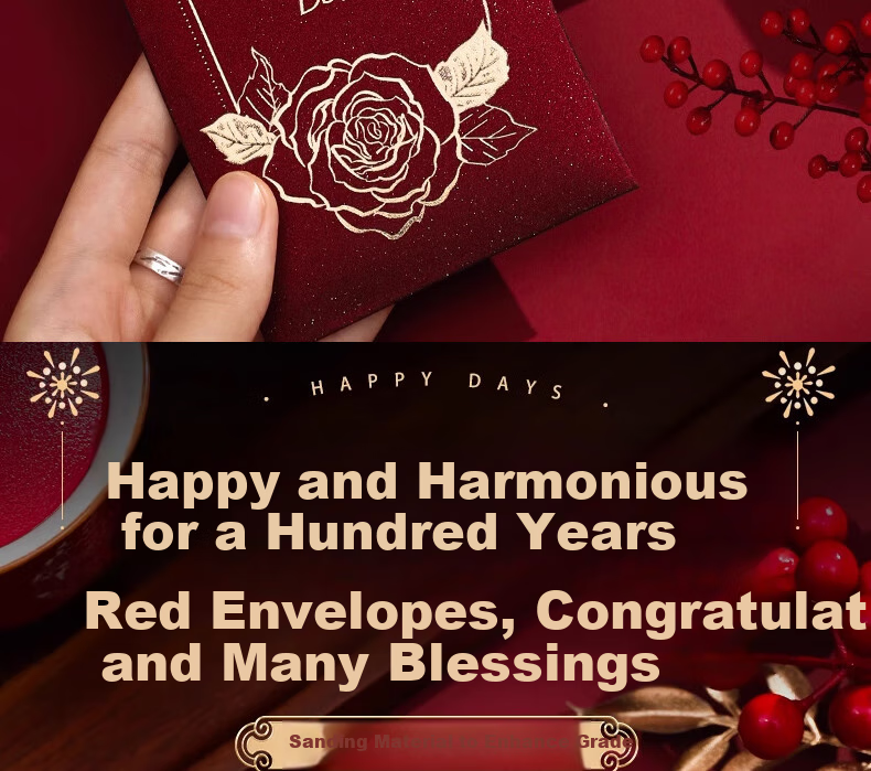 Dipuer Wedding Red Envelopes, Engagement And Wedding Gift Money Envelopes, "Double Happiness" Character Design, for Hundred And Thousand Yuan Bills, 6 Pieces 7