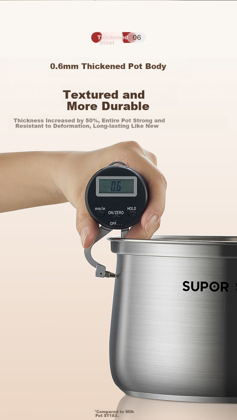 SUPOR Milk Pot, 18cm Stainless Steel Non-Spill Series, Heightened And Deepened, Baby Food Pot, Soup And Noodle Pot, Suitable for Open Flame And Induction Cooktops 10