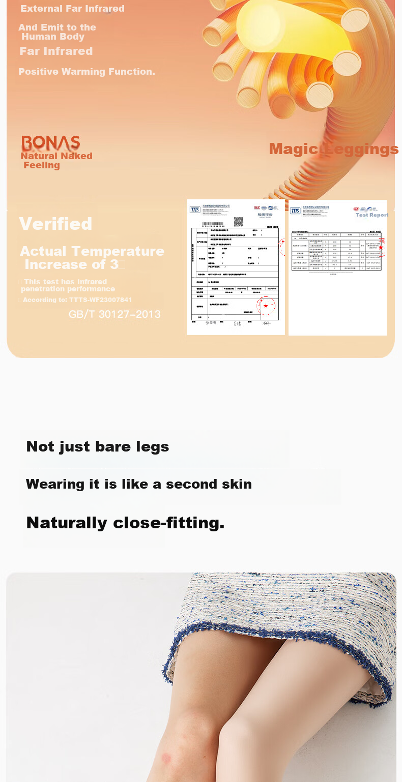 BONAS 2026 New Women's Leggings, Spring And Autumn Thin Style, Bare-Leg Effect, 480D Pressure Socks, Warm Black Pantyhose 3