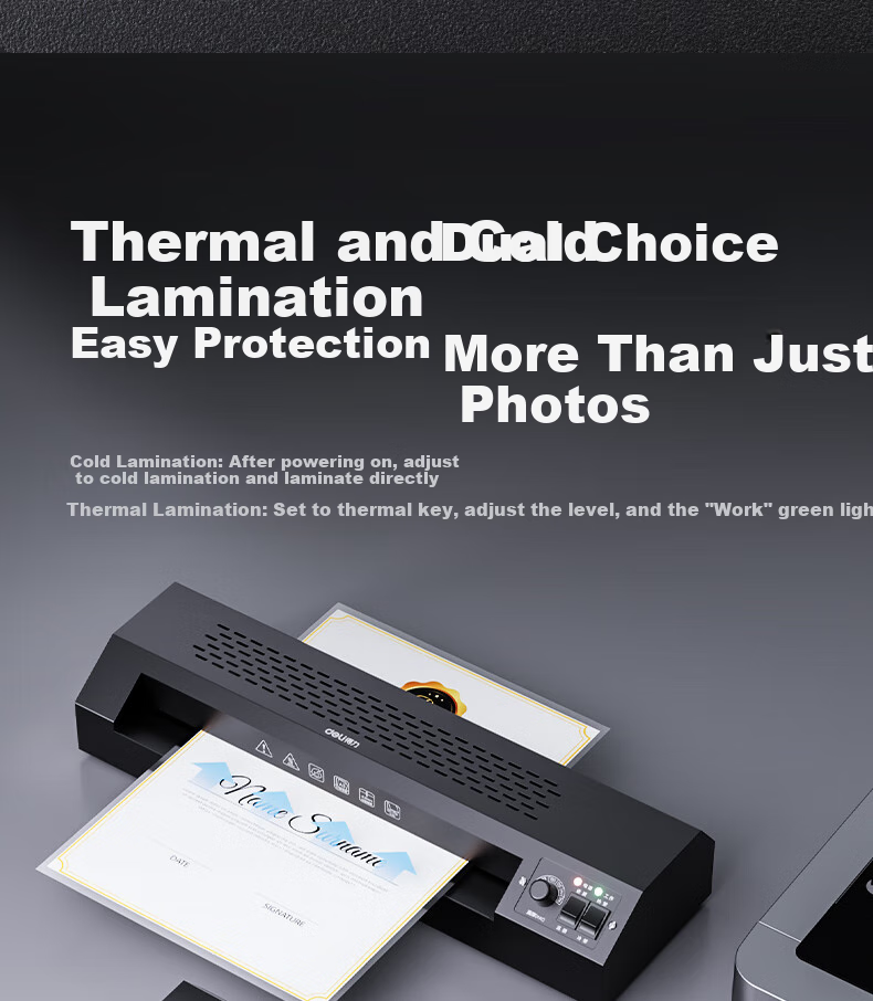 Deli A3/A4 Photo Laminator for Home And Office Use, Compatible with A3 And Smaller Laminating Pouches, Commercial Photo Laminating Machine, All-Metal Body GQ191 7