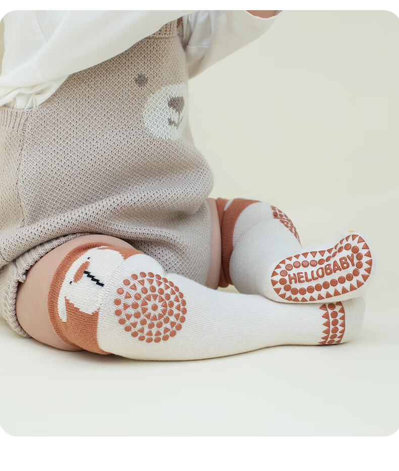 Growth Baby Long Tube Socks for Small Infants Spring and Autumn Pure Cotton Class A Non-Slip Floor Socks Infant Knee Pads Crawling and Walking Baby 8