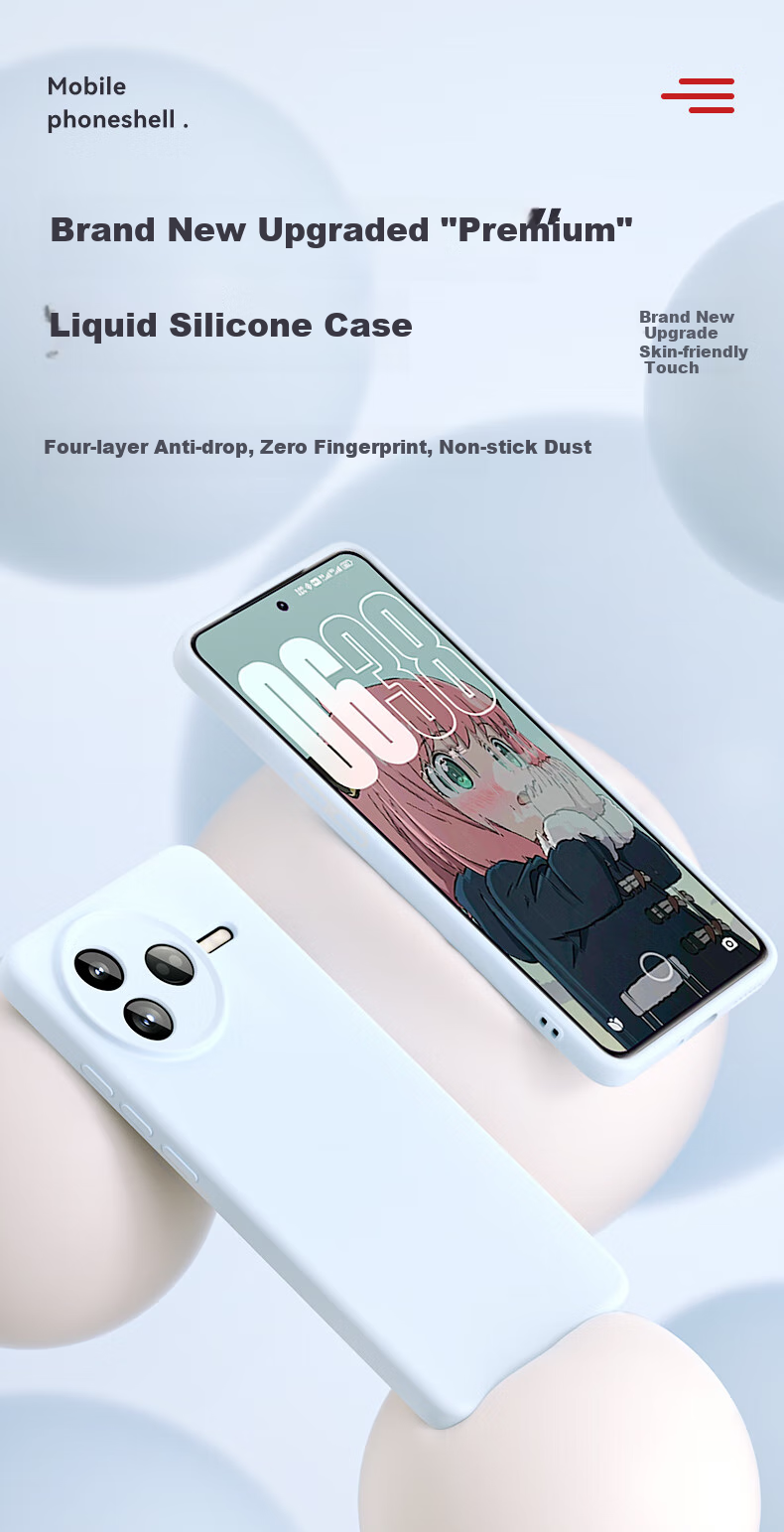Shangsu Compatible with Redmi K80 Phone Case, K80 Protective Cover, Premium Liquid Silicone Soft Shell, Full Lens Protection, Shockproof, Anti-Fingerprint, for Women And Men, Solid Color Simple Design, Antique White Outer Shell 1