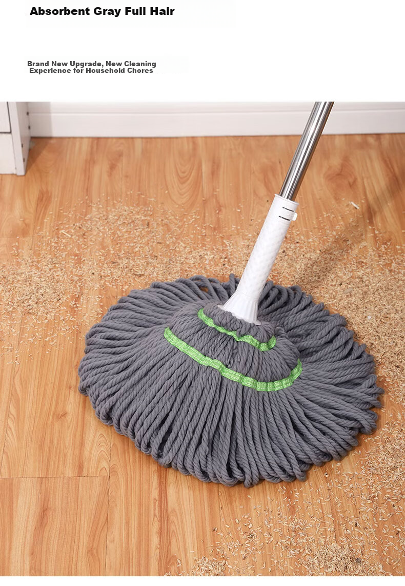 Aoyida Self-Wringing Mop with Water Reservoir, Rotating Cloth Strip, Household All-In Mop, Lazy Person's Floor Mop, Traditional Large Mop Cloth 7