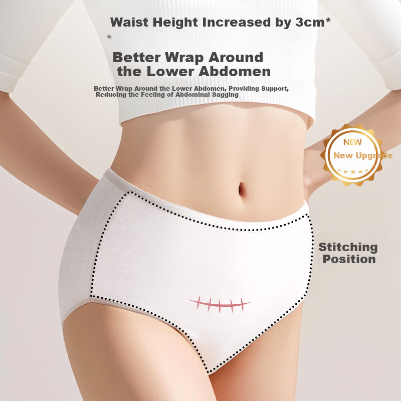 Ankexin Maternity Disposable Underwear for Women, High-Waist Pure Cotton 7A Antibacterial Postpartum Menstrual Travel Disposable 5-Pack XL Size