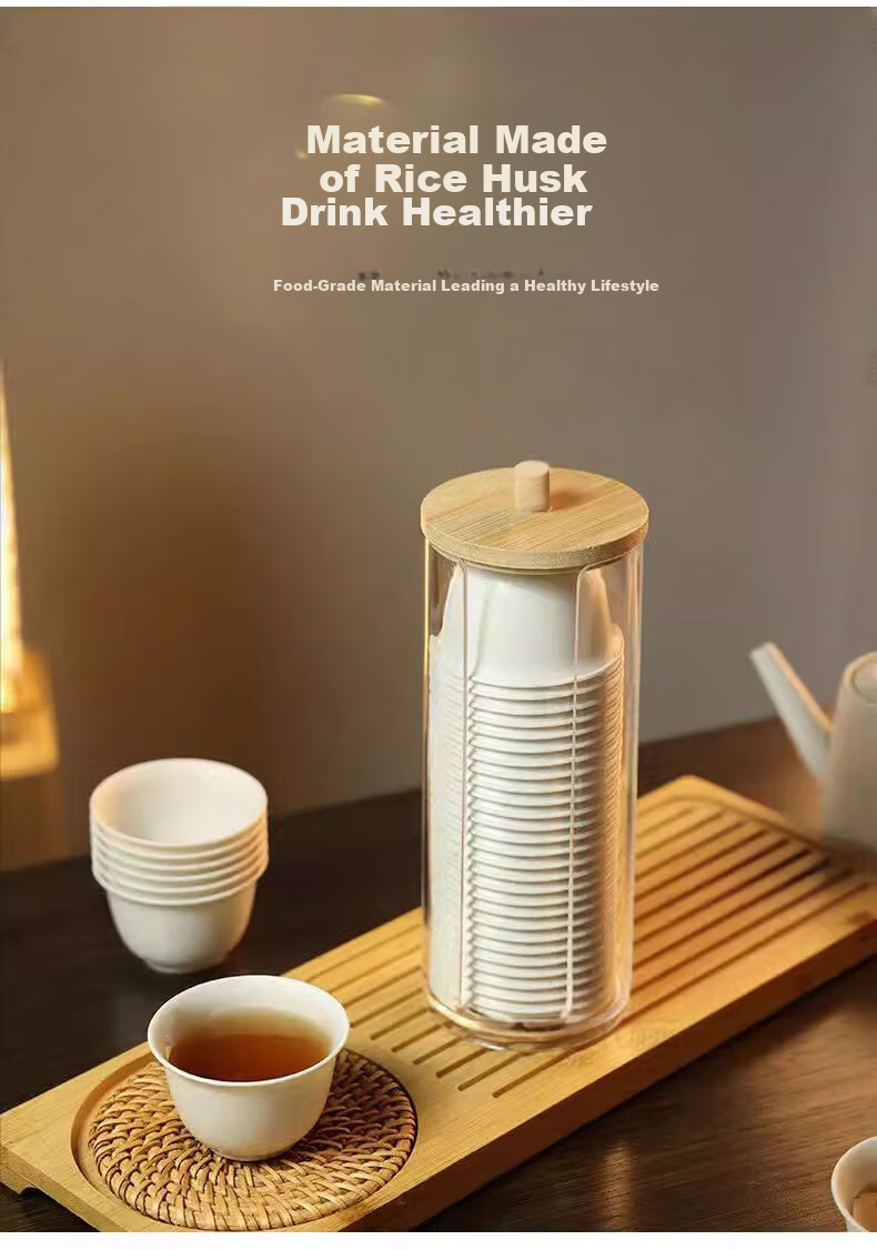 Xiduomi Disposable Tea Cups, Kung Fu Tea Set, Rice Husk Cups, Kung Fu Tea Ceremony Small Cups And Bowls, High-End Heat-Resistant with Elegant Desig 7