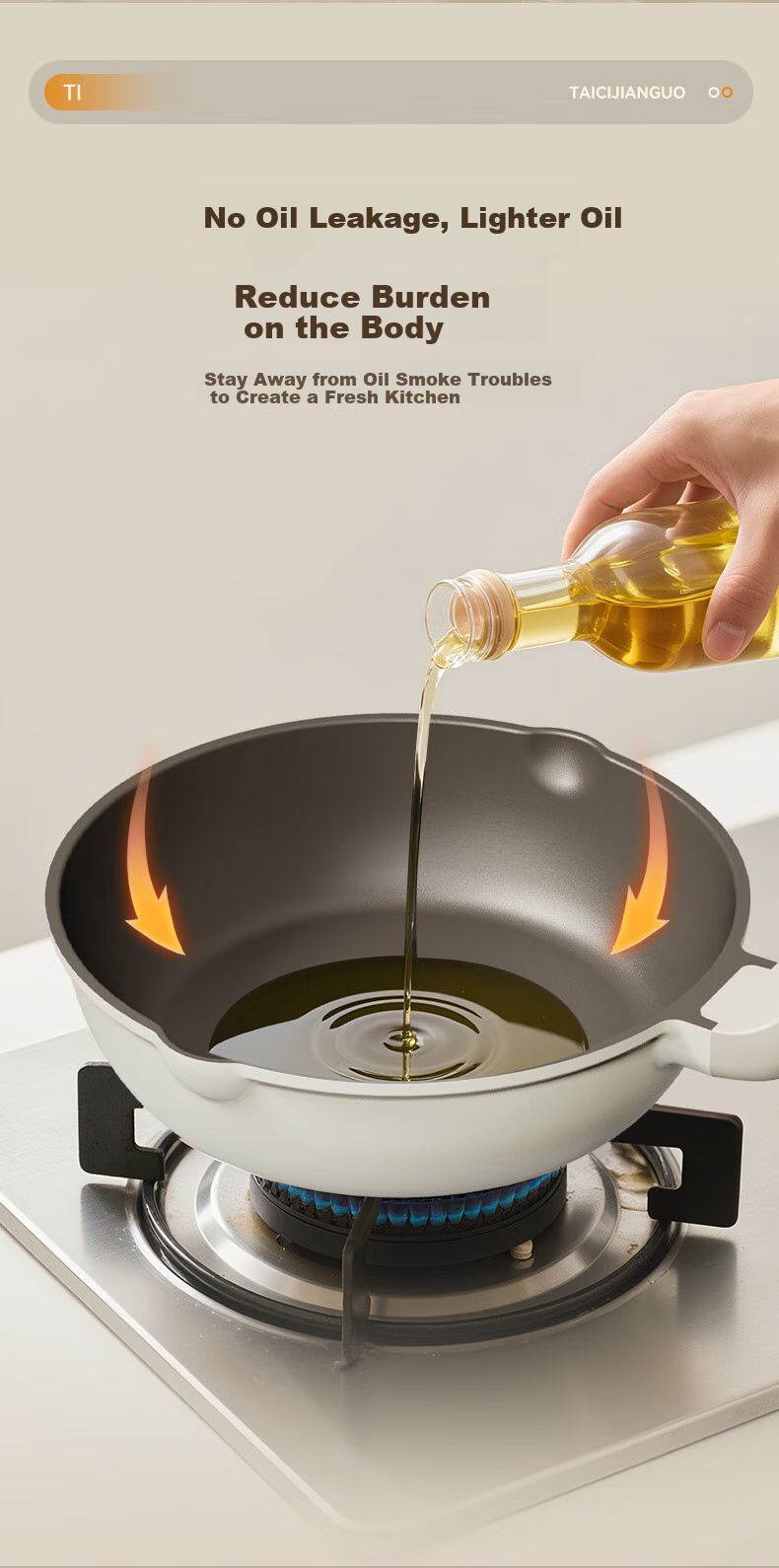Bear Non-Stick Frying Pan with Titanium, Wear-Resistant, Enlarged Flat Bottom Pan for Steak And Eggs, Compatible with All Stoves, 28cm 6