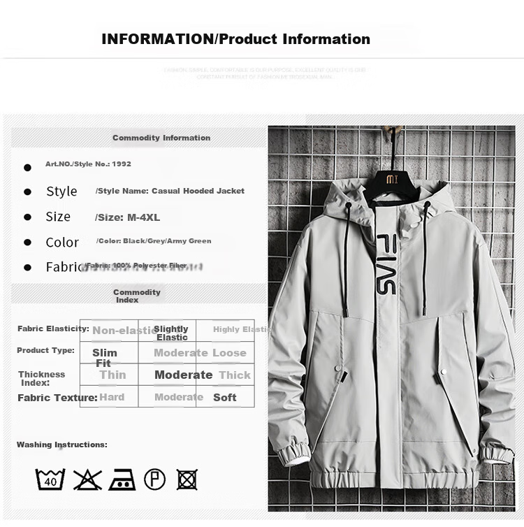 Touhaoqingnian Men's Windbreaker Jacket, Spring And Autumn Trendy Workwear, Plus Size Loose-Fitting Hooded Sports Coat for Men, Green, 5XL 5