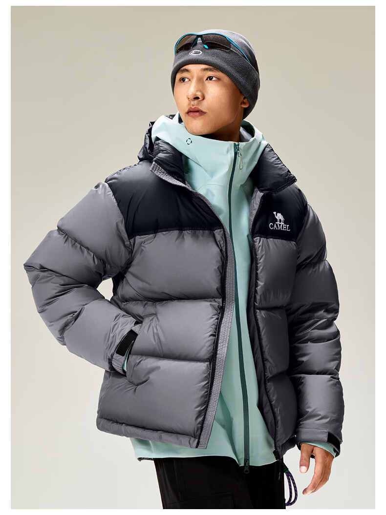 Camel Volcano 2.0 Men's Down Jacket Winter Thickened Warm Short Puffer Coat M13CR07066K Wang Junkai Edition 6