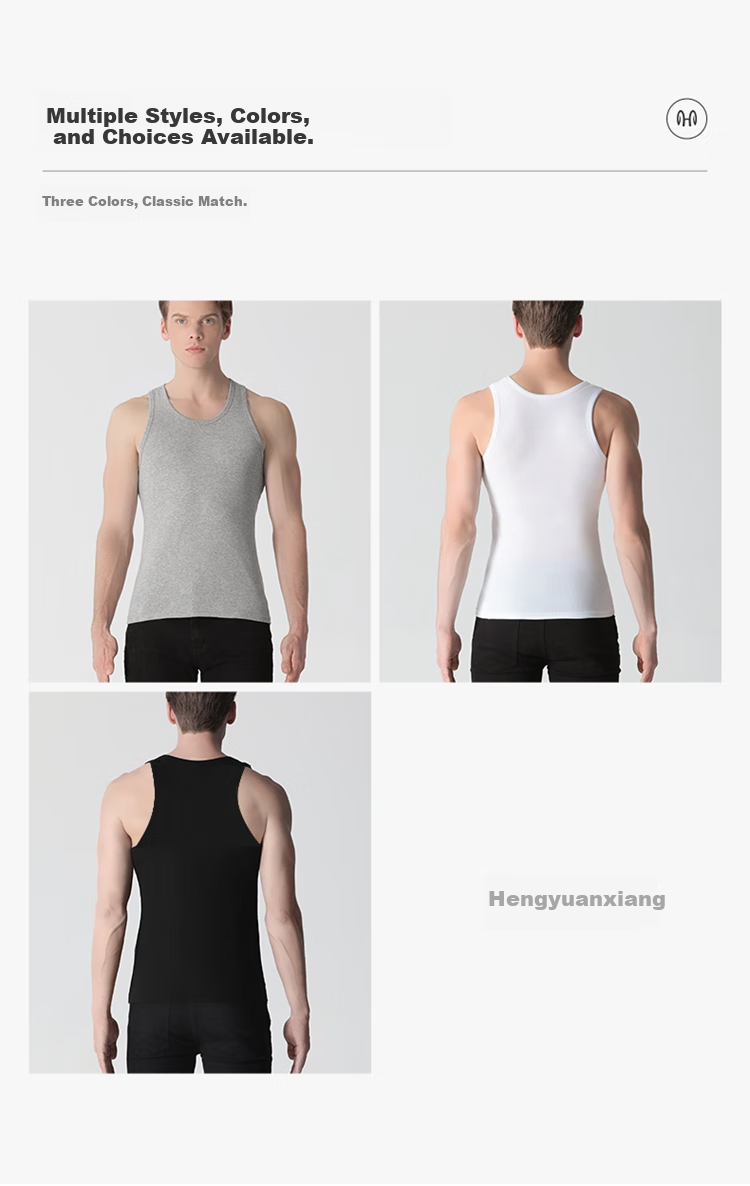 Hengyuanxiang [100% Pure Cotton] Sleeveless Tank Top for Men, High-End Sports Sweat-Absorbing Breathable Fitness Undershirt Underwear 10