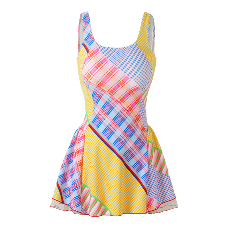 Sanqi Teenage Girls One-Piece Conservative Skirted Swimwear Boxer Briefs for Middle and High School Girls Spa Swimsuit