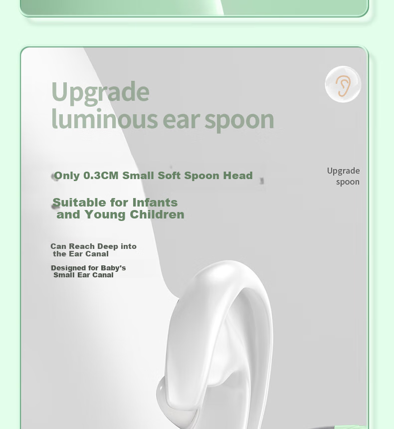 Haifeinuo Illuminated Ear Pick, Children's Ear Cleaning Tool, Visual Ear Spoon, High-Definition Ear Cleaning Kit, 3-Piece Set 12