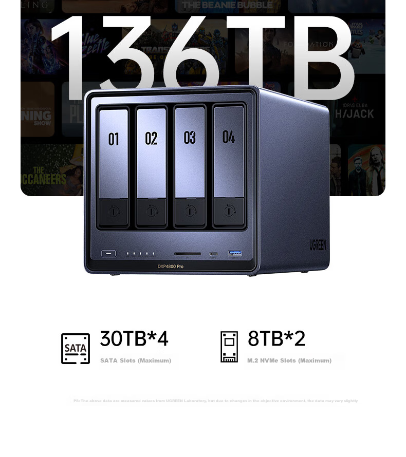 UGREEN Private Cloud DXP4800 Pro NAS Network Storage 16GB RAM 16TB 4-Bay Personal Cloud Drive AI Home Server 10GbE Port Compatible with iPhone 17 38