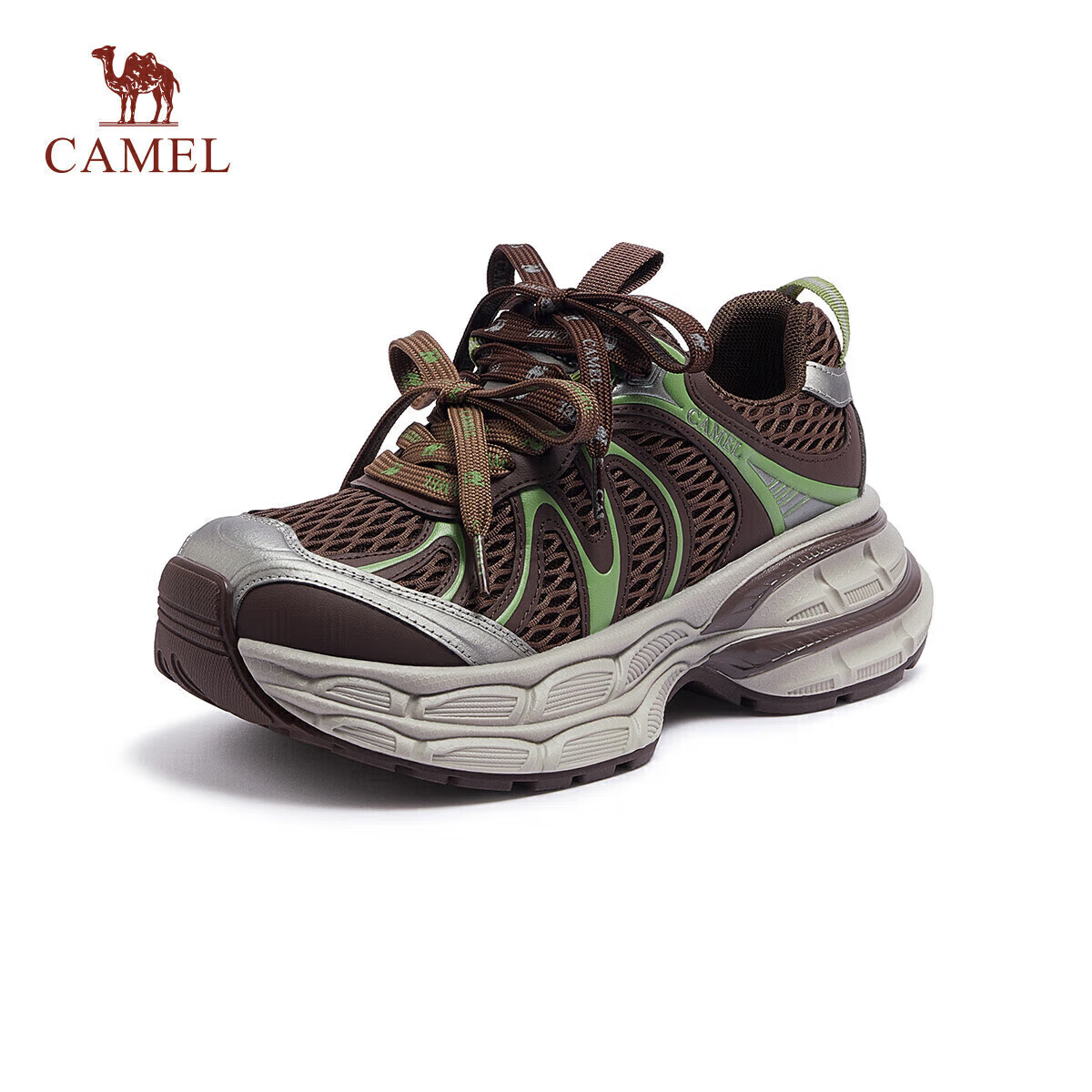 CAMEL Silver Moon 2nd Generation Dad Sneakers Women's Casual Shoes L25A283148 Coffee Color Size 36 (Dilireba Edition)