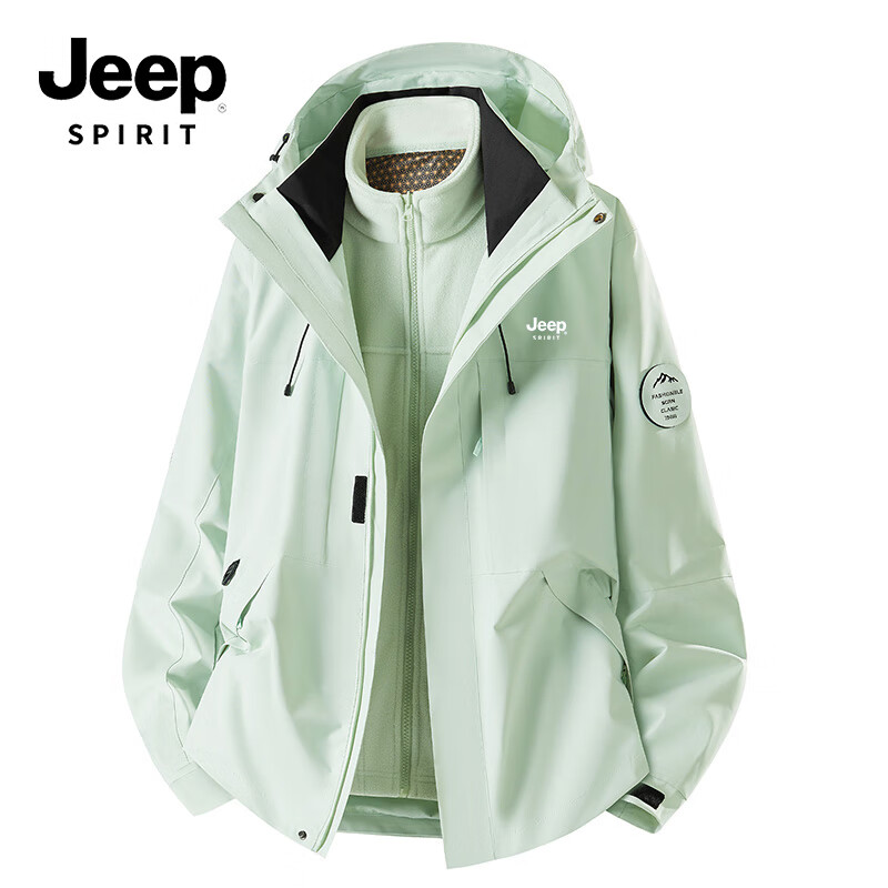 JEEP SPIRIT 2025 New Men's Outdoor Three-Protection Graphene Warm Jacket 26188 Moonlight Blue XL