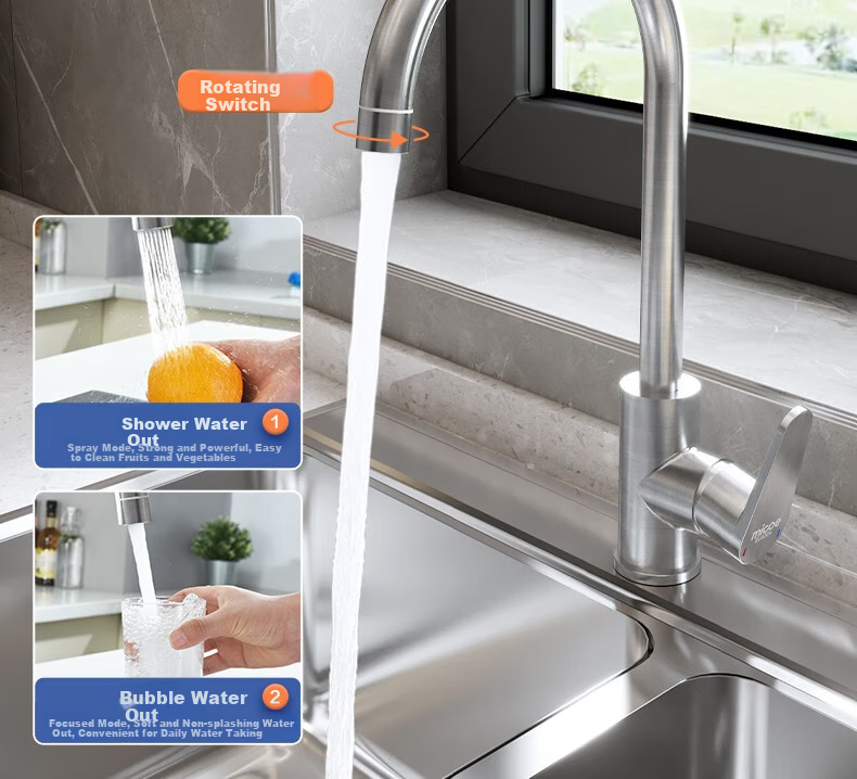 MICOE Kitchen Faucet Series, Pull-Out Type, 304 Stainless Steel, Waterfall Cold And Hot, 360° Rotating, Sink Tap for Vegetable Washing 7