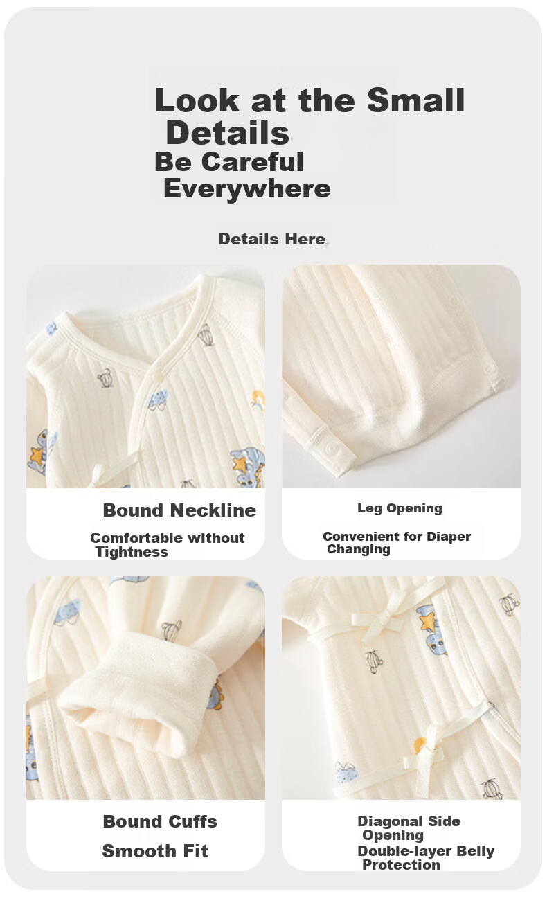 Aibaoshi Baby Clothes, Pure Cotton Spring And Autumn Newborn Onesie, Infant Romper, Monk Outfit, 2-Piece Set N036, Size 59 31