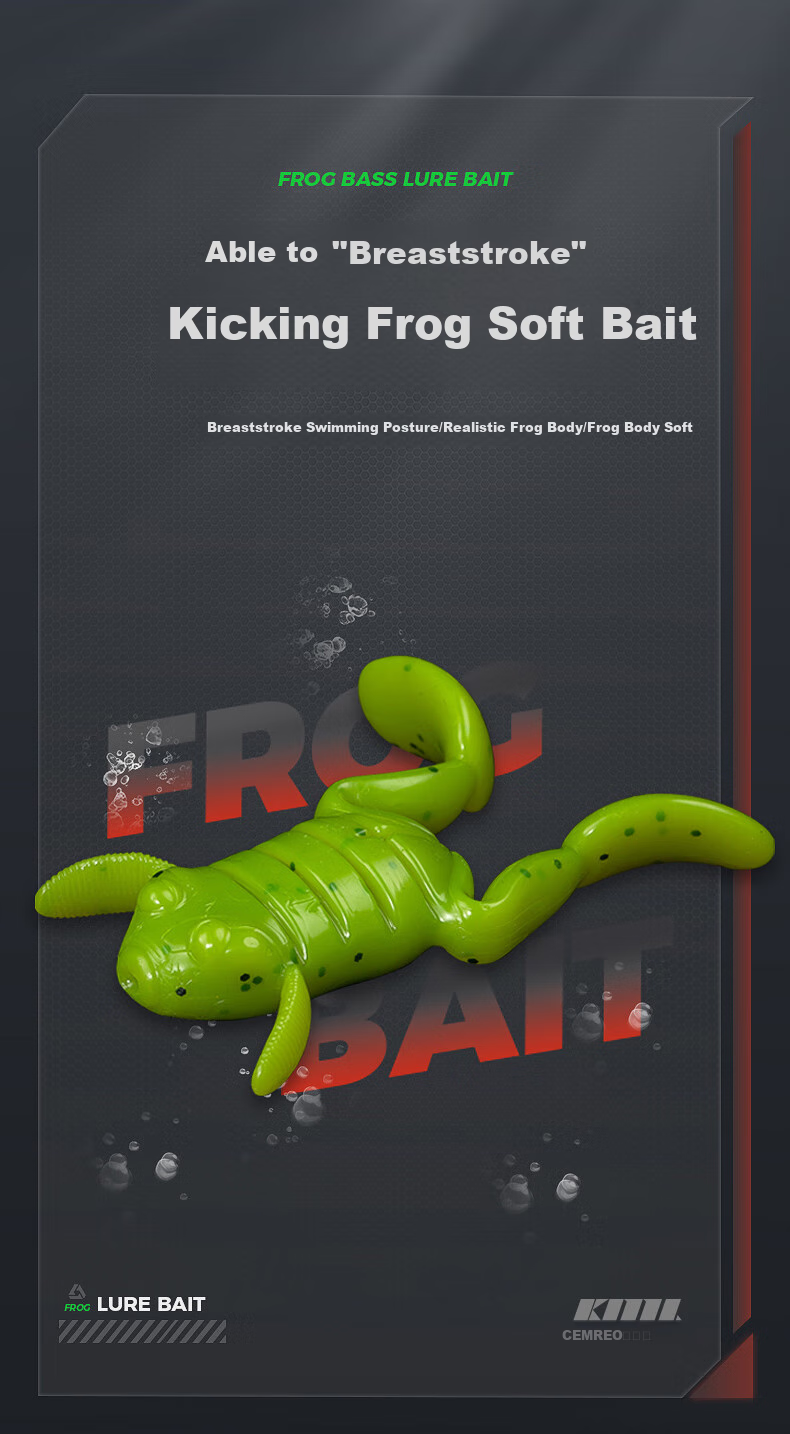 Kemailei Frog Fishing Lure Set, 10g, for Bass And Snakehead Fish, Suitable for Wild Fishing, Artificial Bait, Soft Bait, Leiwang 1