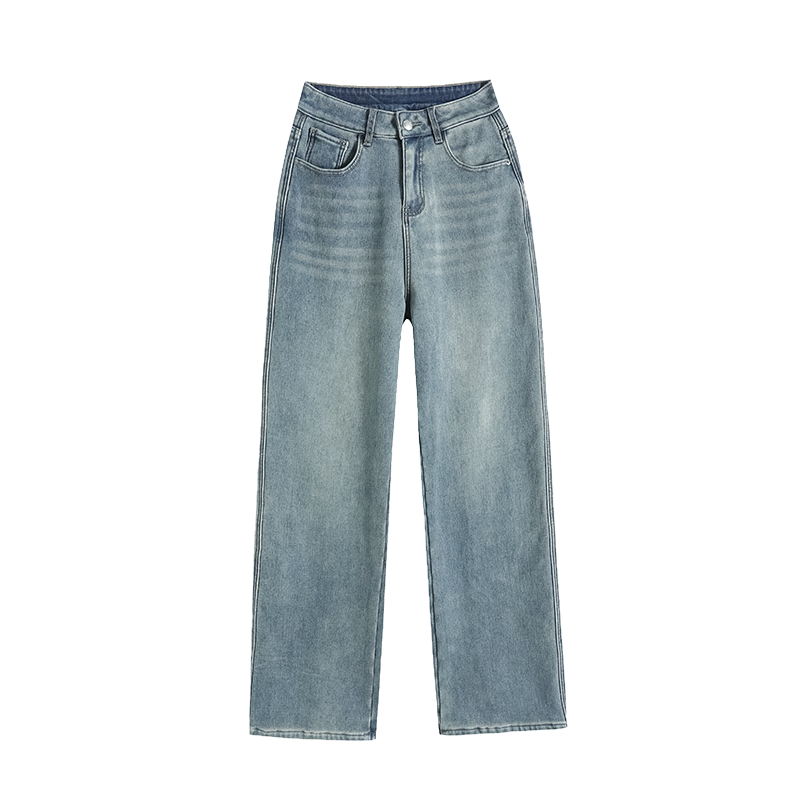 Langsha Women's Straight Leg Jeans 2026 Spring Autumn Loose High Waist Slim Wide Leg Trousers