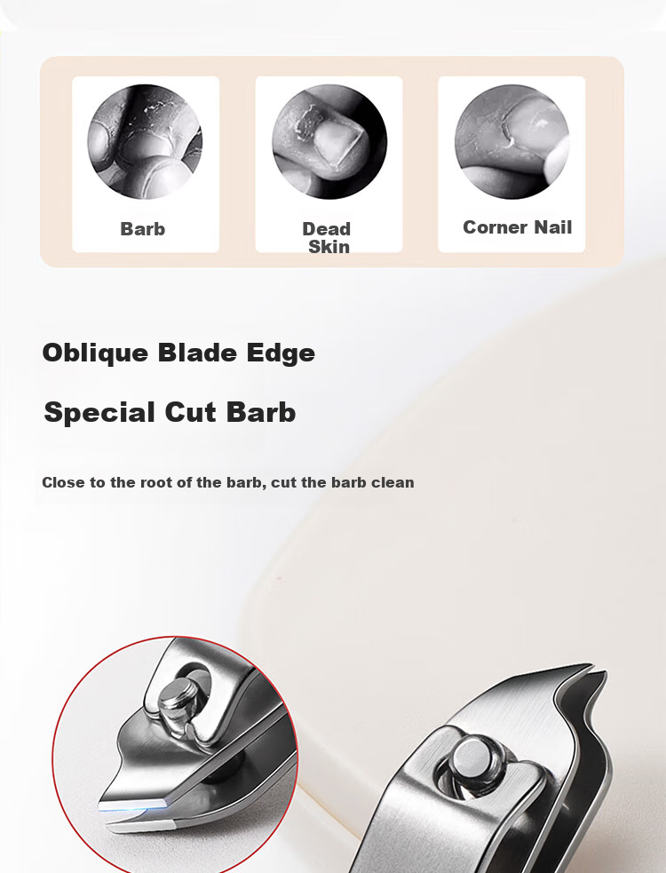 Jindarimei Nail Clipper Set, Four-Piece Tool Kit Including Nail File, Ear Pick, Portable Stainless Steel Straight And Diagonal Nail Clippers 4