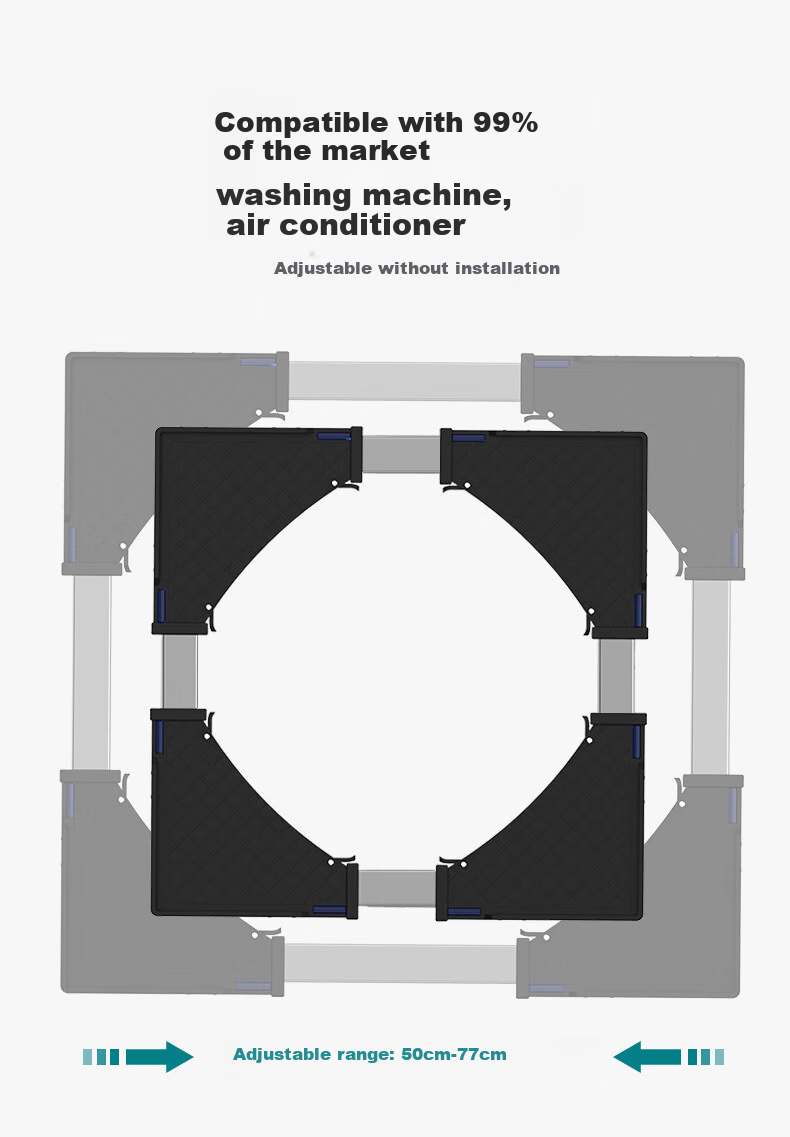 Beishi Washing Machine Base, Universal Base for Impeller And Drum Washers, Height-Increasing Foot Pad Stand, Refrigerator And Washing Machine Riser, Suitable for 10-12KG Washers, 12 Large Feet 7