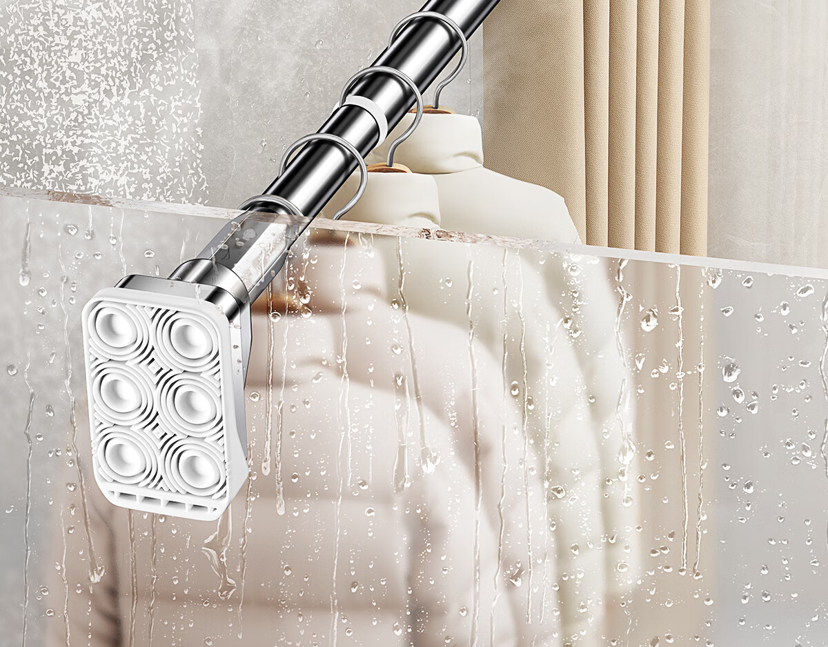 Futuristic Telescopic Clothes Drying Rod No-Drill Balcony Stainless Steel Shower Curtain Rod Wardrobe Hanging Rod Support 340-400cm 17