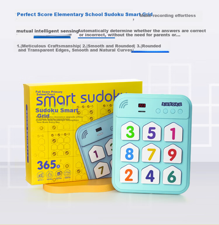 Manfenxiaoxueba Sudoku Ladder Training Machine, Mathematical Logic Thinking Learning Machine, Nine-Grid Digital Chessboard, Children's Educational Toy 4