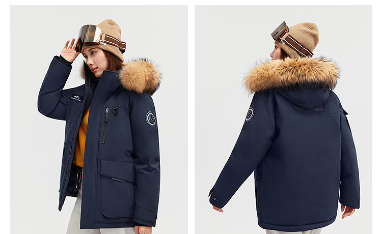 Bosideng Extreme Cold Goose Down Jacket Unisex Couple Thickened Winter Warm Windproof Coat with Large Fur Collar 18