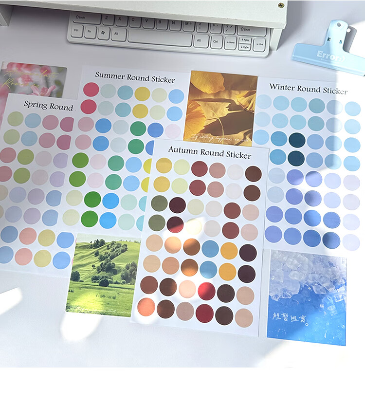 Jufu Waterproof Small Round Colorful Numbered Sticker Adhesive Label Self-Adhesive Photo Album Back Glue Shoe Size Storage Cabinet Small Number Marking Sticker 4