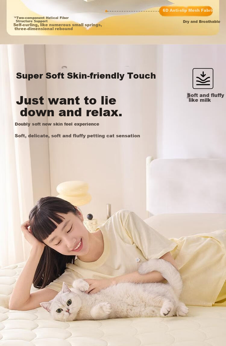 Wangyiyanxuan Mattress Pad for Double Bed, Floor Sleeping Mat, Anti-Bacterial, Soybean Fiber Mattress, 150*200*5cm 3