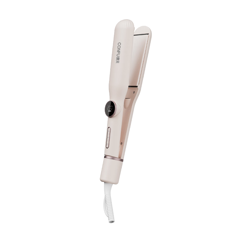 CONFU Electric Curling Iron L1 Pink - Negative Ion Hair Curler for Voluminous Waves, Heat Protection, Korean Style Large Curls, Lazy Hair Styler, Birthday Gift
