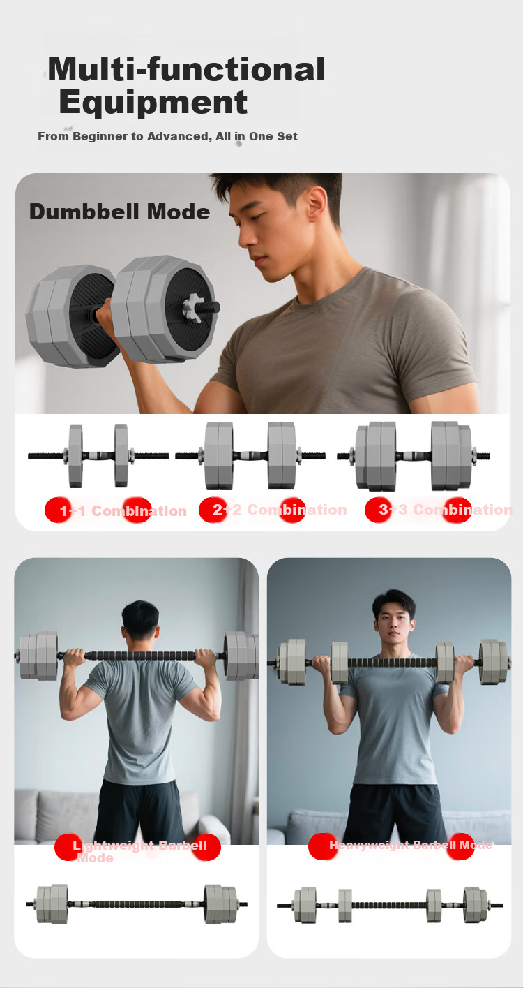 JD Jingzao Multifunctional Soft Rubber Dumbbell Set 20KG Adjustable Coated Kettlebell Barbell Solid Iron Sand Fitness Equipment 1