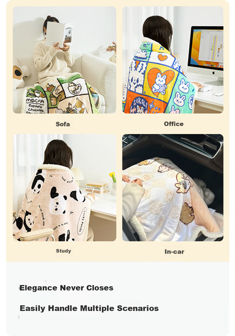 Shandian Cartoon Blanket, Nap Sofa Throw, Autumn And Winter Thick Style, Leg Cover, Shawl, Workstation Lazy Person's Single Office Air Conditioning Blanket 7