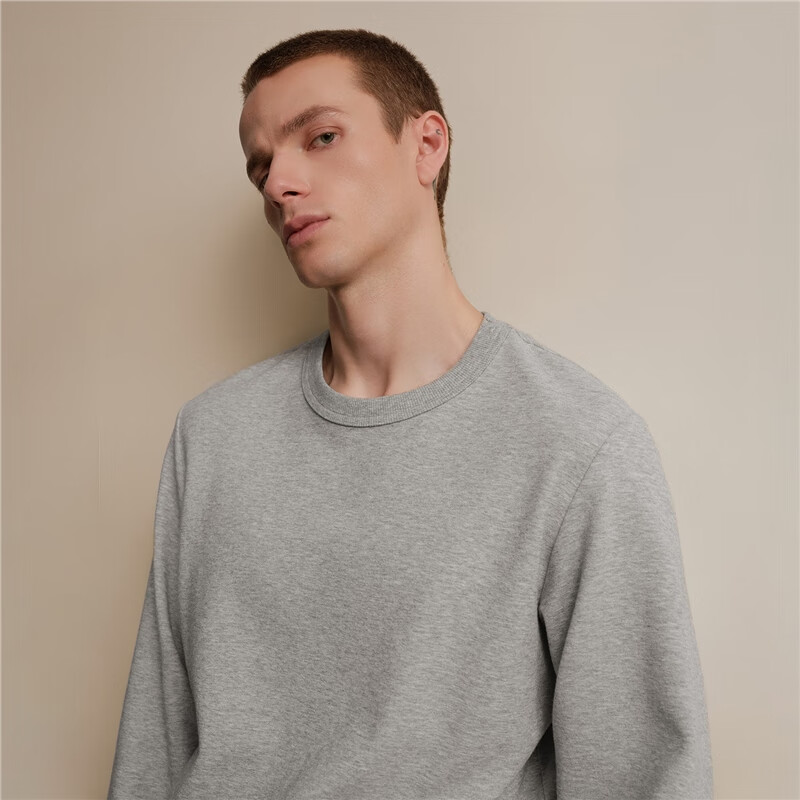 Giordano Designer Men's Sweatshirt Autumn Winter New Textured Loose Fit Crewneck Pullover 18025810