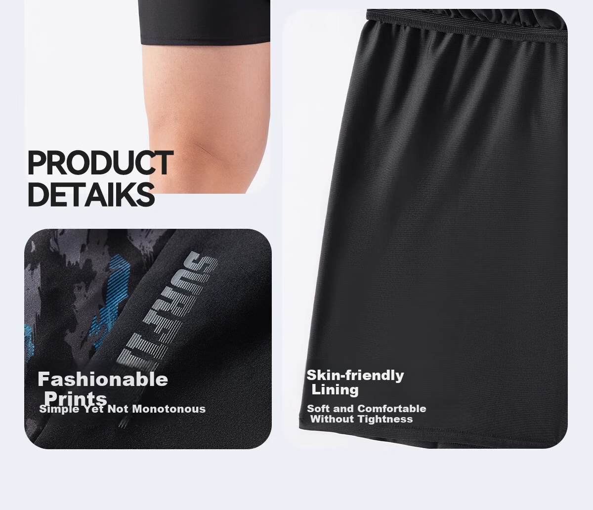 Li-Ning Men's Swim Trunks, Plus Size, Extra Large, for 200-300 Jin Weight, Loose-Fitting Swimsuit for Overweight Men, Hot Spring And Swimming Equipment 11