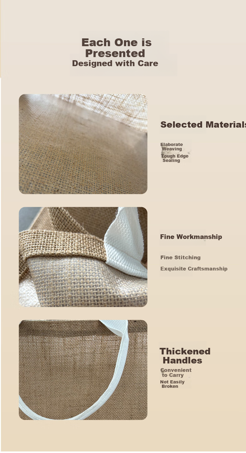 Pangdaidai Linen Canvas Tote Bag, Cotton And Linen Handbag Gift Bag Shopping Bag Waterproof Artistic Style 30*15*28cm Eco-Friendly Packaging Bag 2