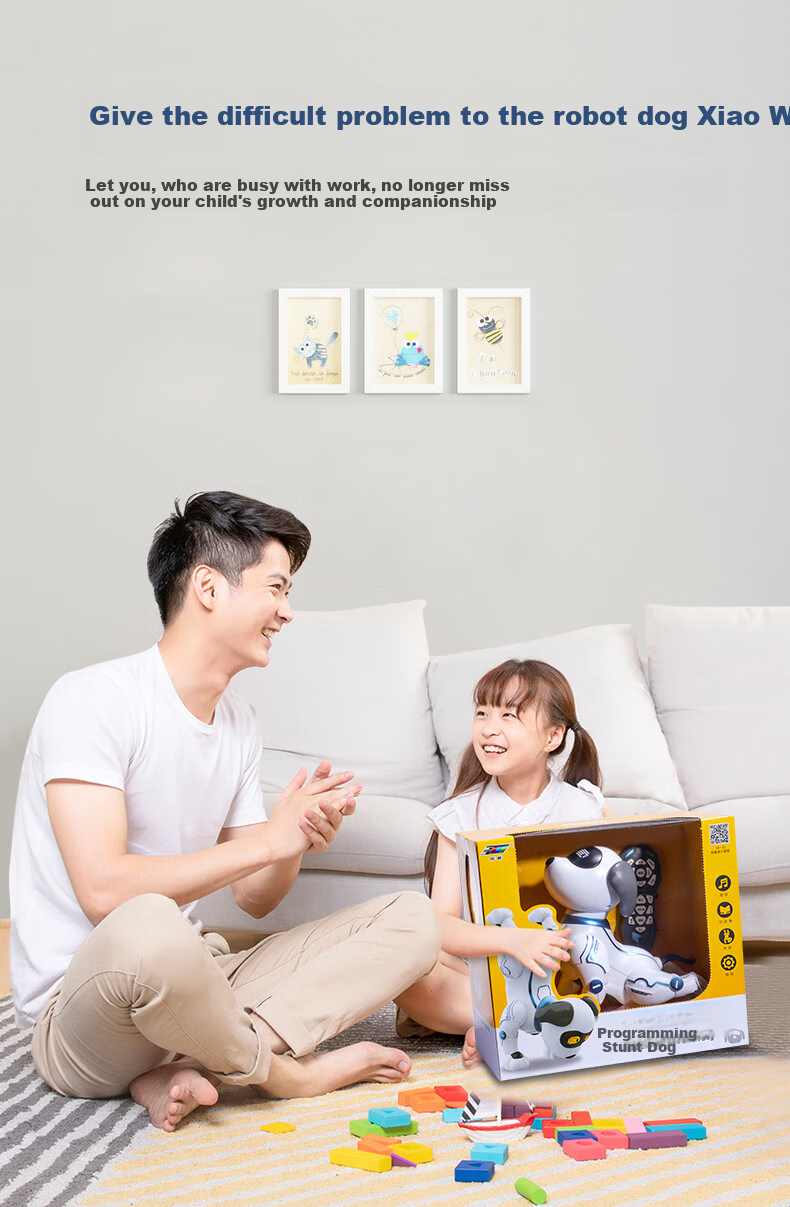 Mixiaoshu Intelligent Robot Dog Remote Control Toy, Children's Programming Early Education Robot, Birthday Gift for Boys And Girls Aged 1-3 Years Old 3