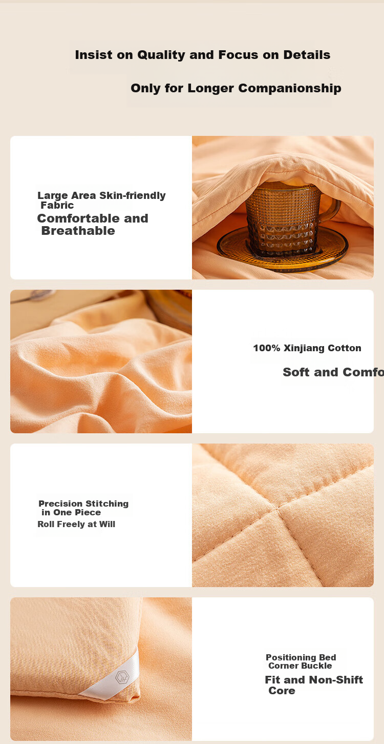 JD Original Cotton Comforter, 100% Xinjiang First-Class Cotton Filling, Class A Autumn And Winter Quilt, 4.2 Jin (2.1 Kg), 1.5x2m 8