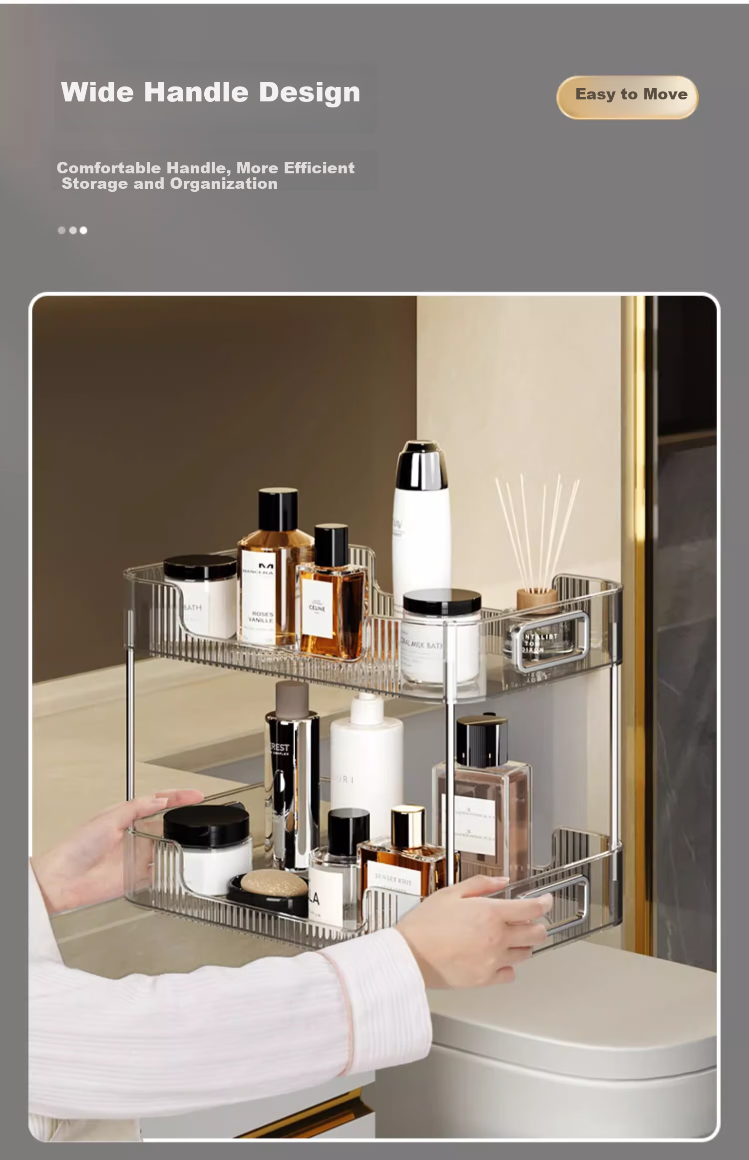 Jiadu Acrylic Storage Rack, Desktop Dressing Table, Cosmetic Organizer Box, Bathroom Vanity, Skincare Products, Light Luxury Storage Shelf 6