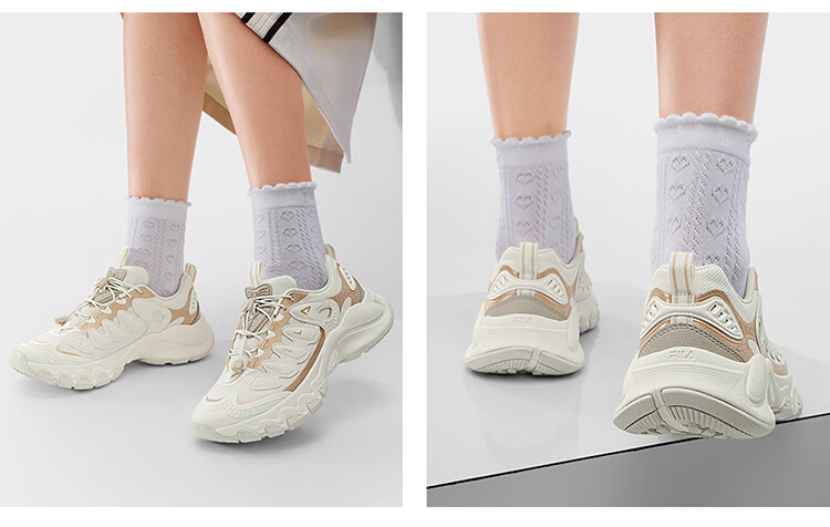 FILA Official Women's Mushroom Dad Sneakers 2026 Spring Casual Sports Shoes 37