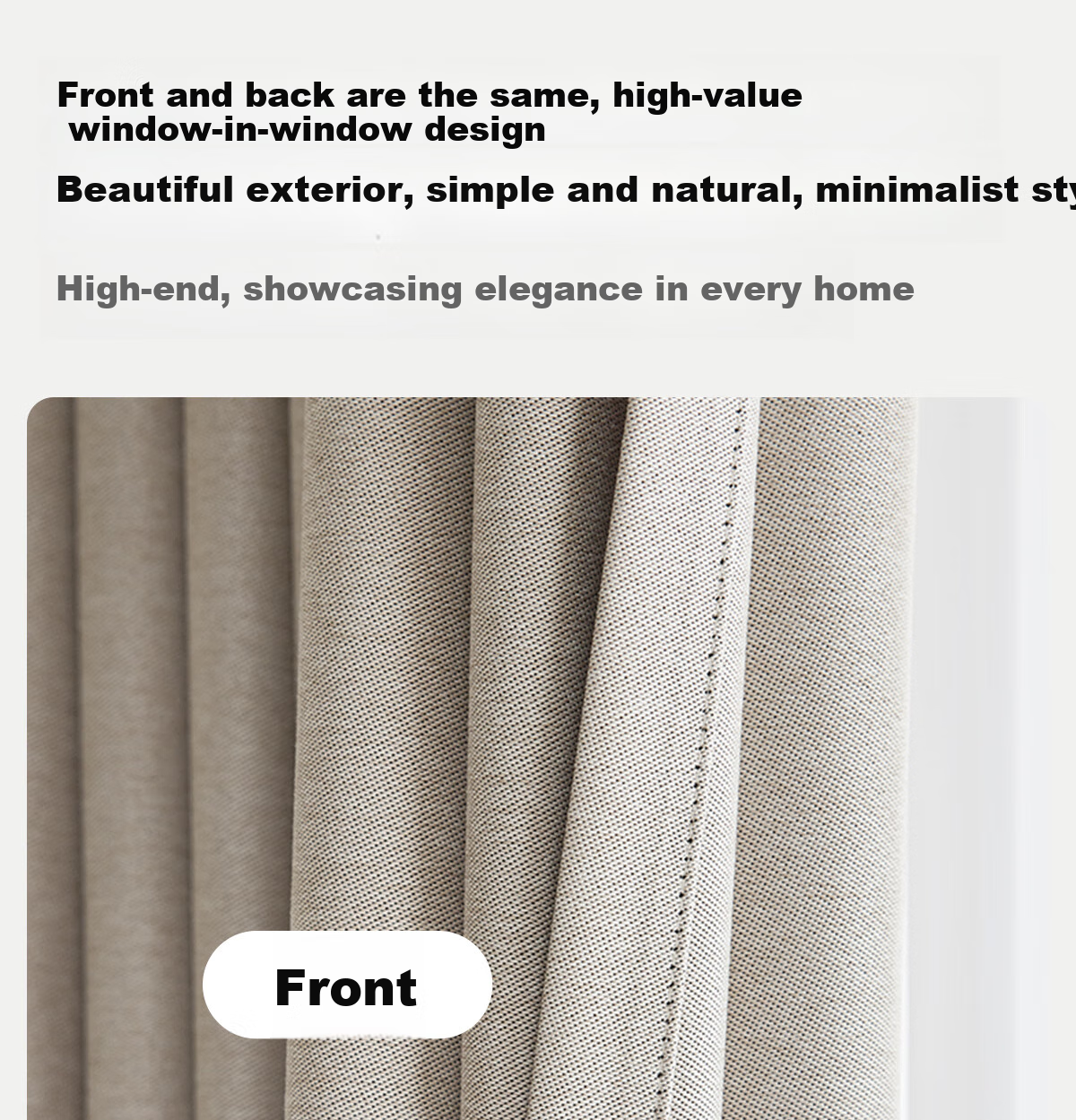 Jinchan Curtain Track Hooks for Bedroom High-End Curtains, Home Blackout Sun Protection, Milk Tea Color, 130*180 5