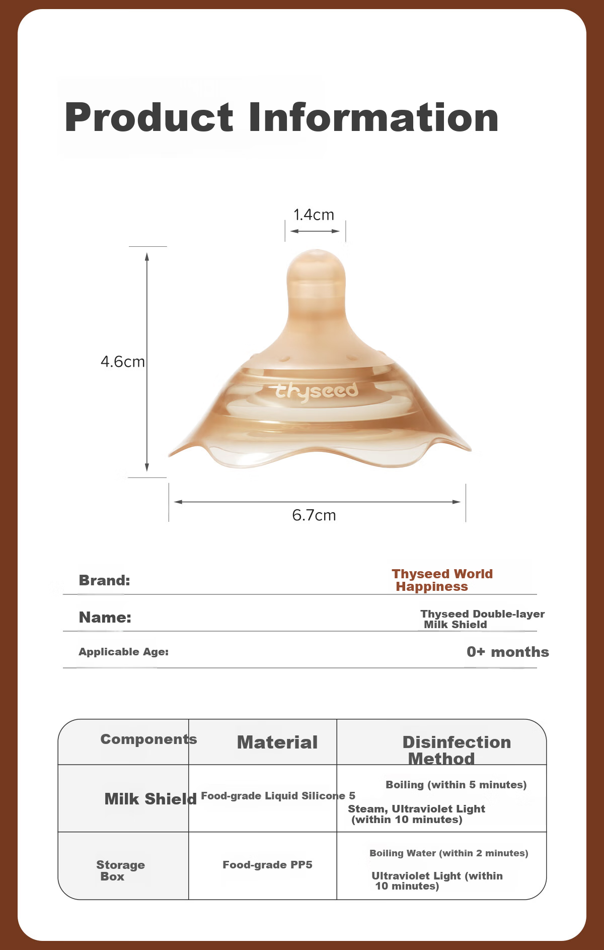 Shixi Breast Shield for Newborns 0-3 Months, Double-Layer Milk Shield, Anti-Bite Protection Cover, Single Piece, Extra Soft 19