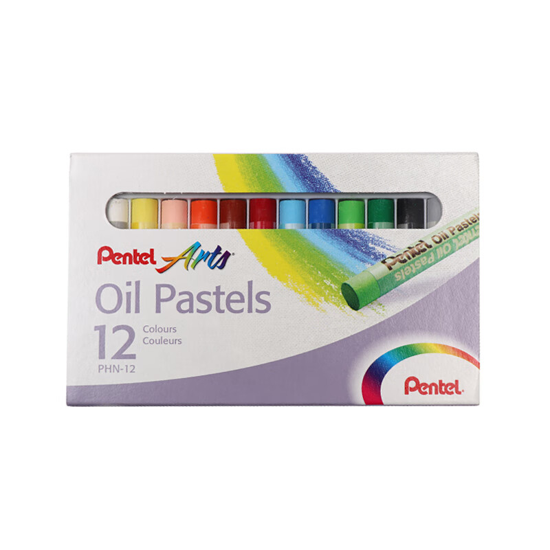 Pentel Oil Pastels, Colored Crayons for Children And Students, Art Doodling Drawing, Washable, Less Likely to Stain Hands, PHN-12U 12 Colors/box, Educational Tool