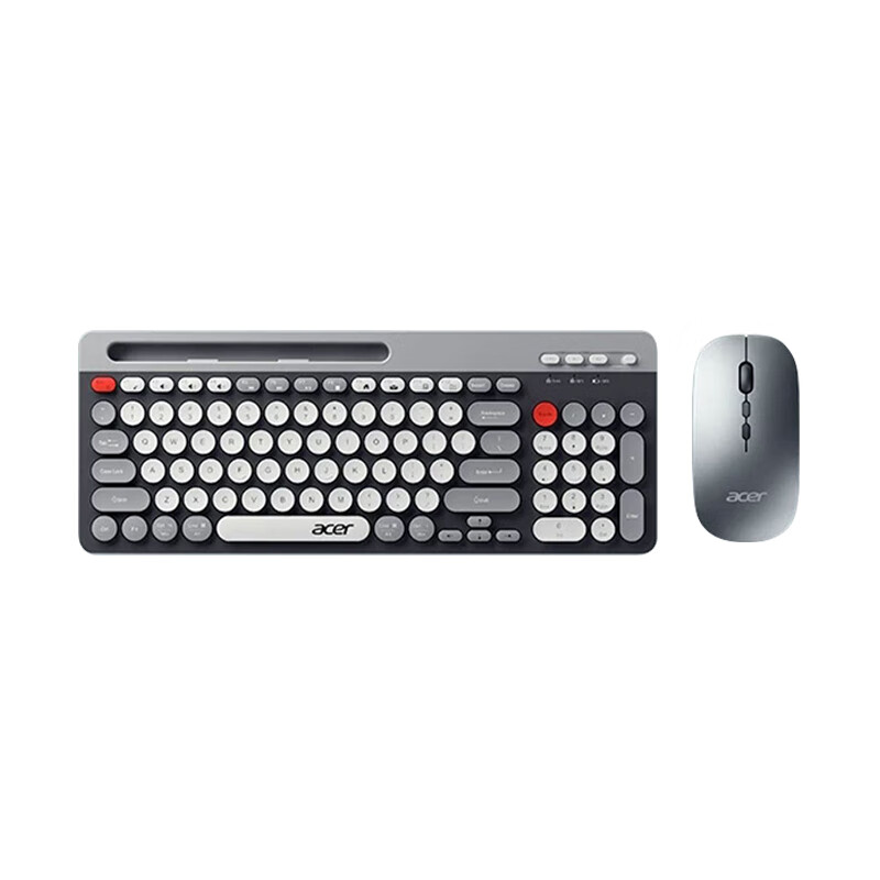 Acer Wireless Bluetooth Dual-Mode Keyboard and Mouse Set OKR215/OKR281 Slim Ergonomic Office Home Business Computer Laptop Phone Tablet Universal Black Gray