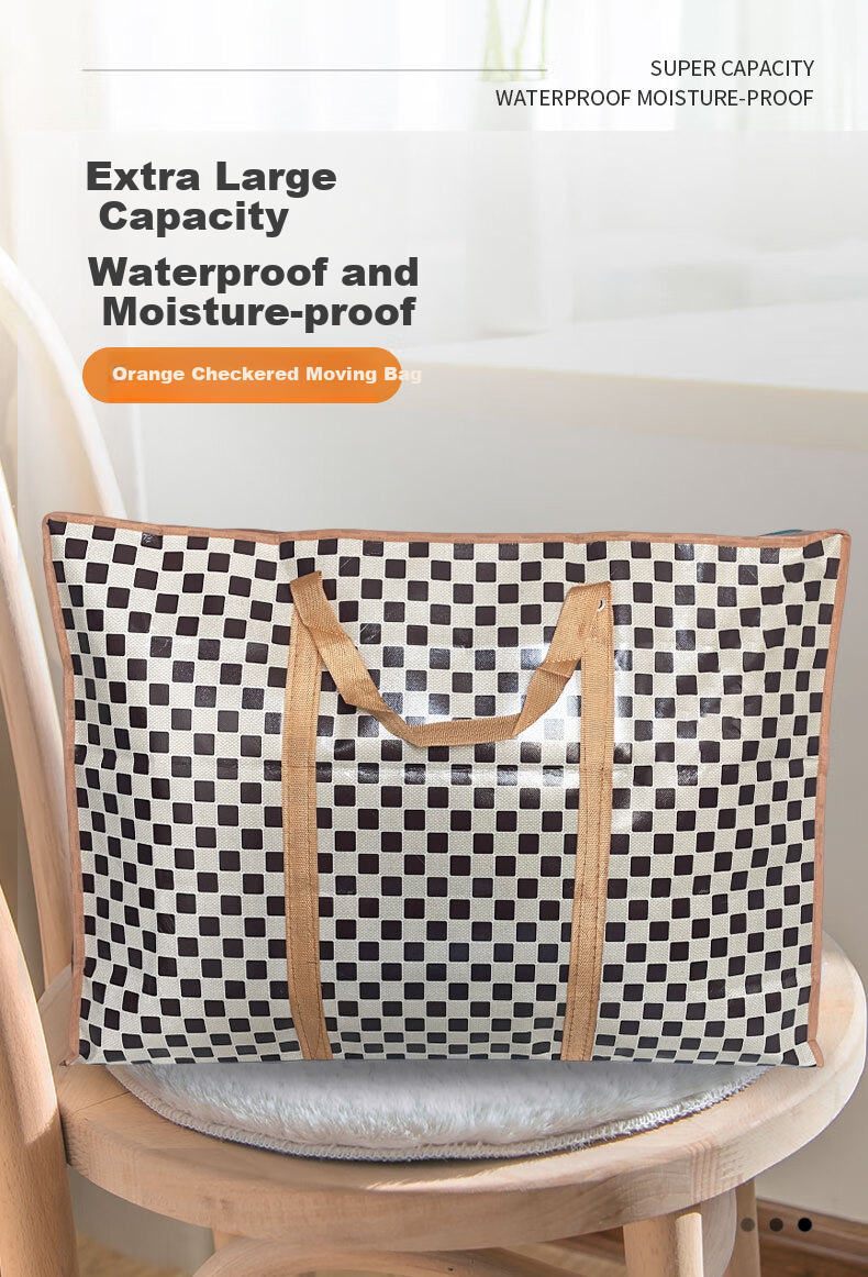 Pangdaidai Large Capacity Moving Storage Bags, Waterproof Zipper-Style for Clothes And Quilts, 3 Pieces, 80*53*26cm, PE 1
